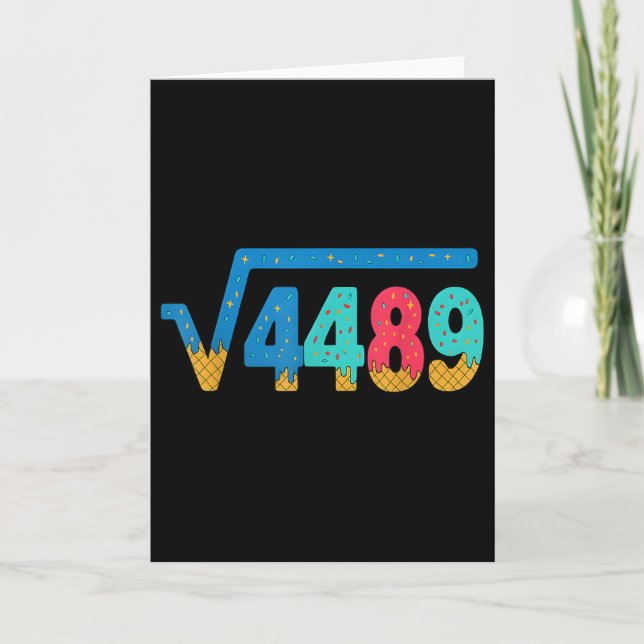 Tarjeta 67 Meme Ice Cream Drip Square Root 4489 Slang Math (Anverso)
