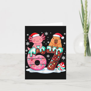 Tarjeta 67 Meme Kawaii Axolotl Capybara Navidad Helado Cre
