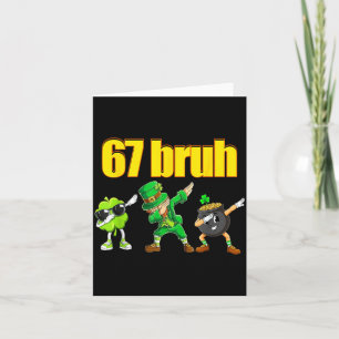 Tarjeta 67 meme leprechaun haciendo dabbing trébol oro mac