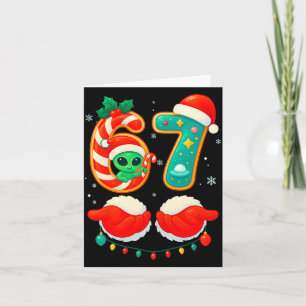 Tarjeta 67 Meme Navidad Divertido Alien Santa Seis Siete N