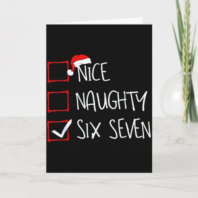 Tarjeta 67 Meme Nice Naughty Six Seven Gen Alpha Funny Chr (Anverso)