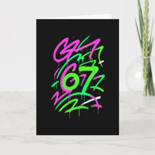 Tarjeta 67 Meme Oculto Tendencia Gen Z Alpha Seis Siete 6