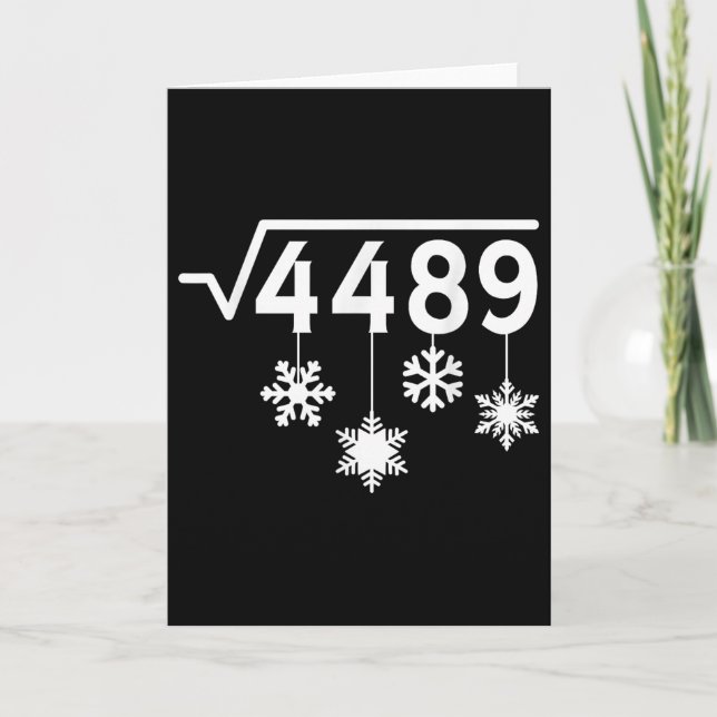 Tarjeta 67 Meme profesor de matemáticas Navidad copos de n (Anverso)