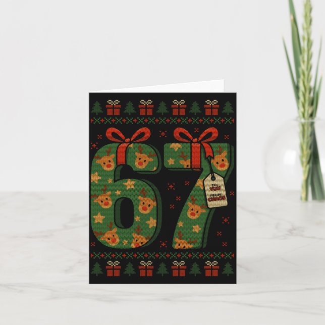 Tarjeta 67 Meme Reindeer Christmas Ugly Sweater Xmas Celeb (Anverso)
