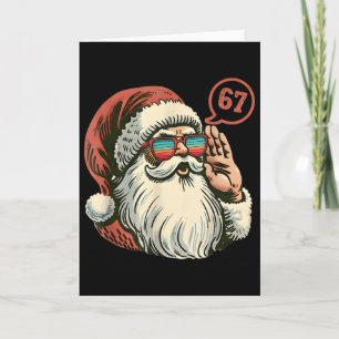 Tarjeta 67 Meme Santa Retro Cool Santa 6 7 Divertido Seis