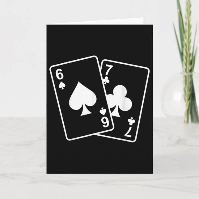 Tarjeta 67 Meme Seis Siete 6–7 Cartas divertidas  (Anverso)