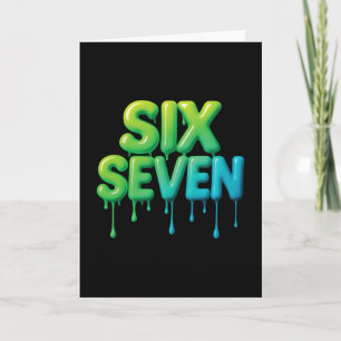 Tarjeta 67 Meme Seis Siete 6-7 Chiste Divertido de Interne
