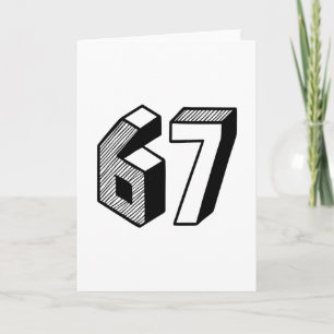 Tarjeta 67 Meme Seis Siete 6-7 Chiste Divertido de Interne