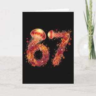 Tarjeta 67 Meme Seis Siete 6 7 Humor Medusa Día de Acción 
