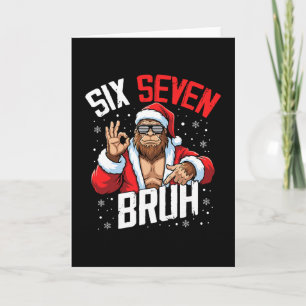 Tarjeta 67 Meme Seis Siete Bruh Bigfoot Santa 6 7 Divertid
