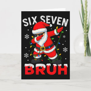 Tarjeta 67 Meme Seis Siete Bruh Dabbing Santa Divertida Na