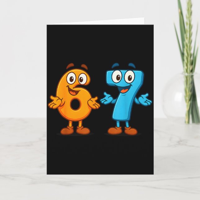 Tarjeta 67 Meme Seis Siete Niños Bloques De Números Profes (Anverso)