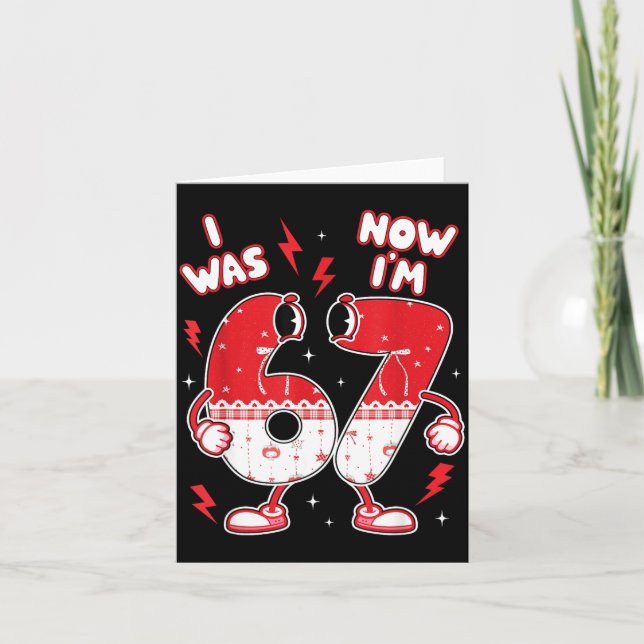 Tarjeta 67 Meme Seis Siete Para Niños Chicos San Valentín  (Anverso)