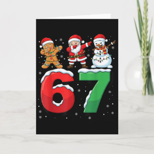 Tarjeta 67 Meme Seis Siete Santa Dabbing 6 7 Navidad Diver