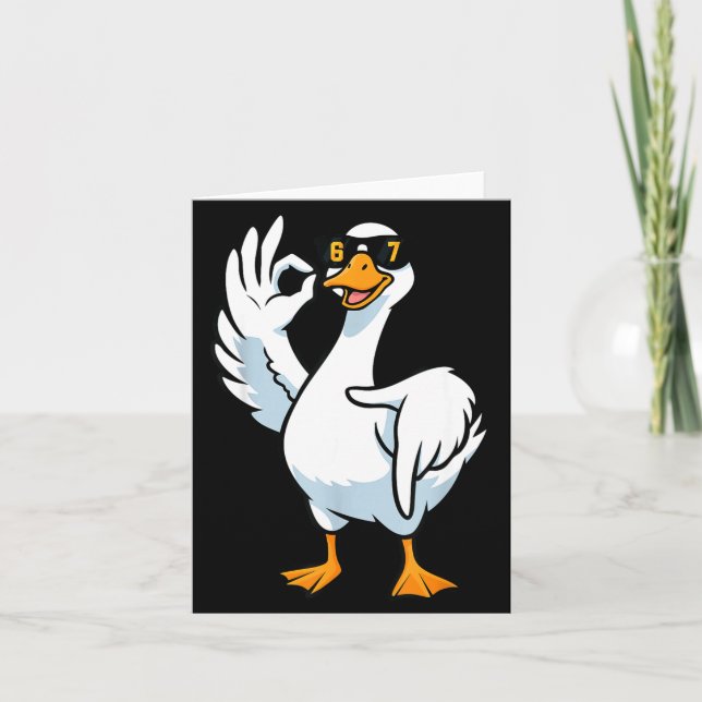 Tarjeta 67 Meme Silly Goose 6 7 Funny Six Seven 6-7 Gen Al (Anverso)