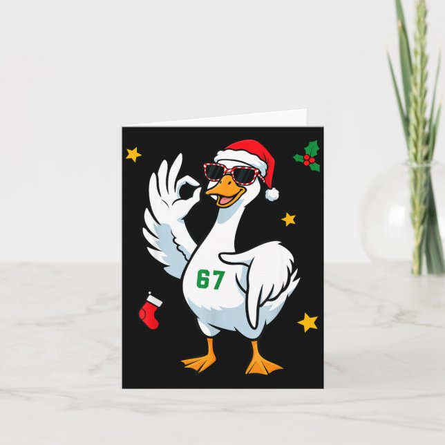Tarjeta 67 Meme Silly Goose 6 7 Funny Six Seven Christmas  (Anverso)