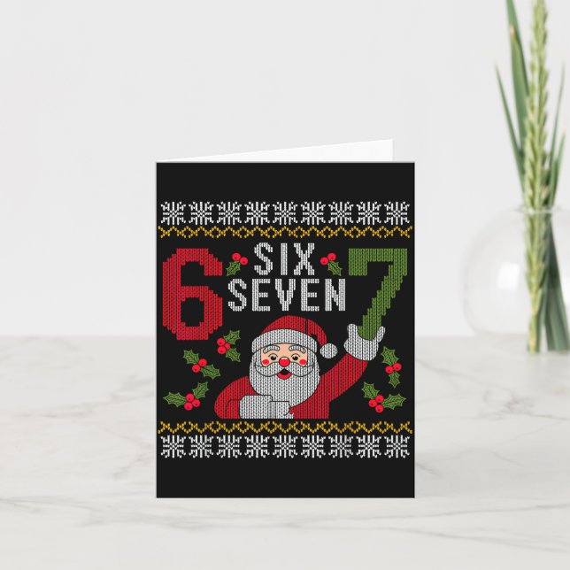 Tarjeta 67 Meme Six Seven Christmas  (Anverso)