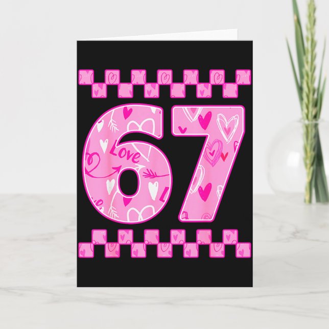 Tarjeta 67 Meme Six Seven For Kids Women Men Boys Girls Va (Anverso)