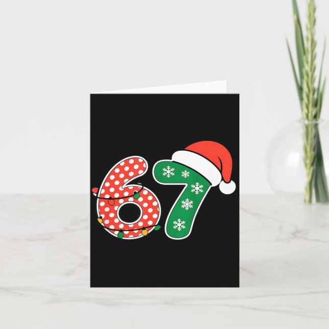 Tarjeta 67 Meme Six Seven Funny Christmas 6 7 Meme Men Wom (Anverso)