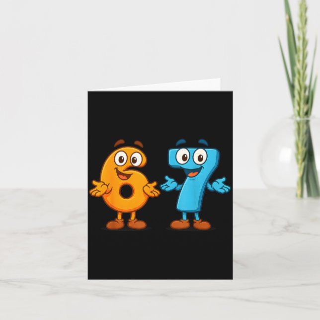 Tarjeta 67 Meme Six Seven Kids Number Blocks Math Teacher  (Anverso)