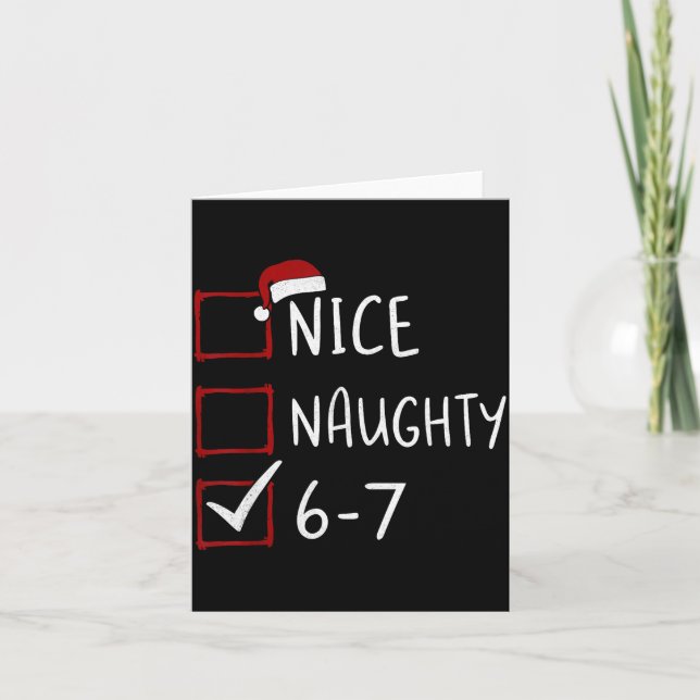 Tarjeta 67 Meme Six Seven Men Boys Christmas 6-7 Meme Nice (Anverso)