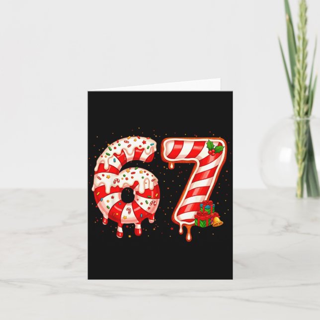 Tarjeta 67 Meme Six Seven Merry Christmas Xmas Cream Drip  (Anverso)