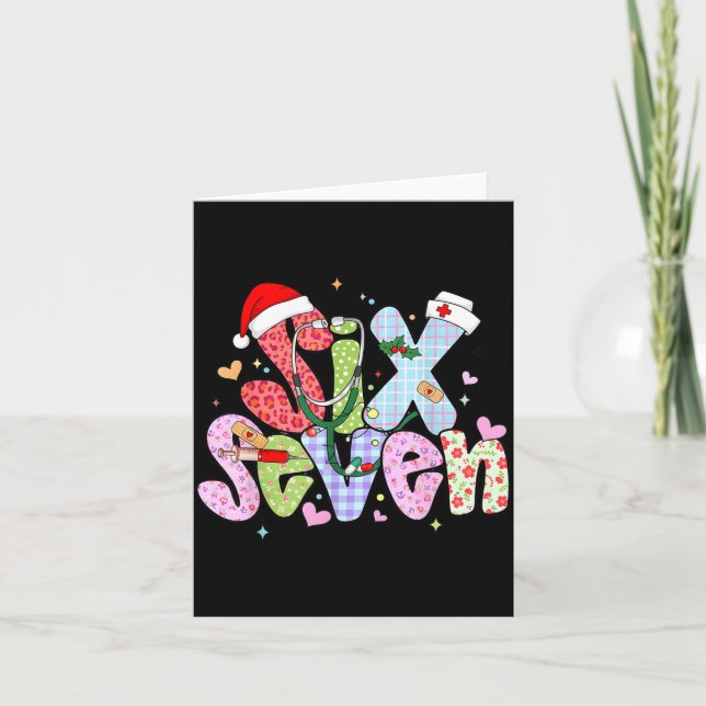 Tarjeta 67 Meme Six Seven Nurse Christmas Funny Nursing Wo (Anverso)
