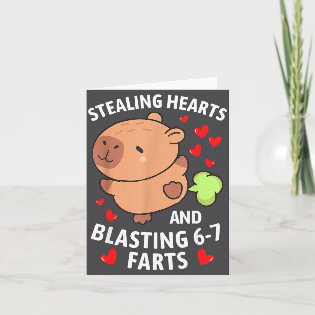 Tarjeta 67 Meme Stealing Hearts Valentine's Day Capybara K (Anverso)