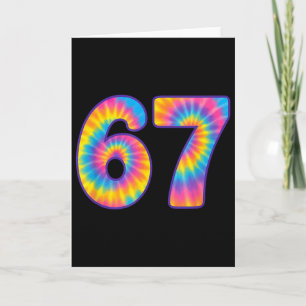 Tarjeta 67 Meme Tie Dye Retro Seis Siete 