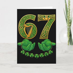 Tarjeta 67 Meme Tréboles Seis Siete Tréboles 6-7 St Patri