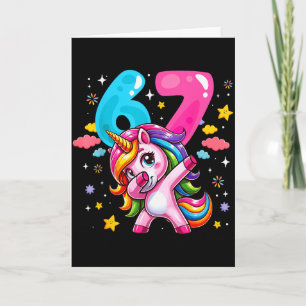 Tarjeta 67 Meme Unicornio Para Niñas Seis Siete Meme Brain