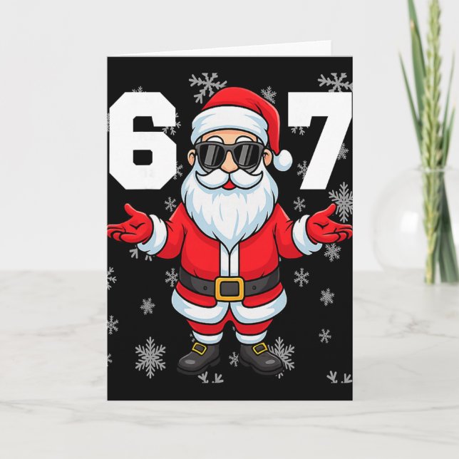 Tarjeta 67 Navidad 6 7 Meme Pijamas 67 Bruh jerga  (Anverso)