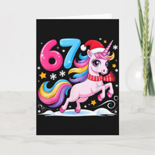 Tarjeta 67 Navidad Cute Unicornio Seis Siete Meme 6 7 Chri