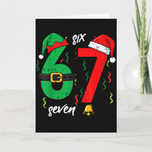 Tarjeta 67 Navidad Divertida 6 7 Meme Seis Siete Xmas Chic