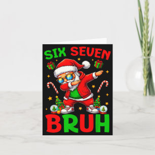 Tarjeta 67 Navidad Divertido Seis Siete Meme Brainrot Sant