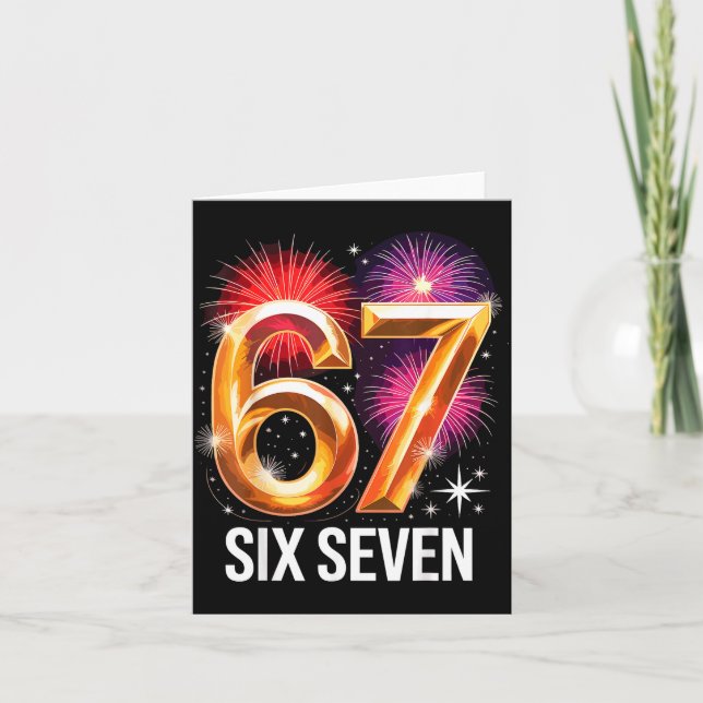 Tarjeta 67 New Years Eve Party Pajama Shirt 6 7 Meme 67 20 (Anverso)