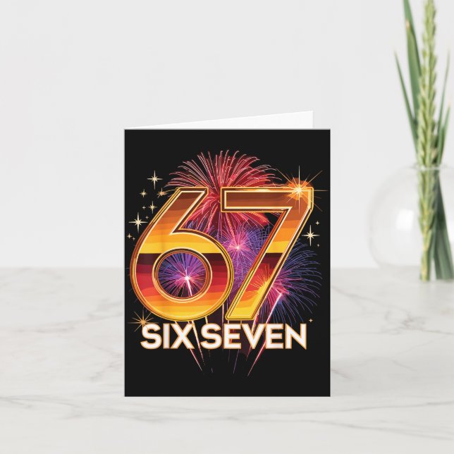 Tarjeta 67 New Years Eve Party Pajama Shirt 6 7 Meme 67 20 (Anverso)