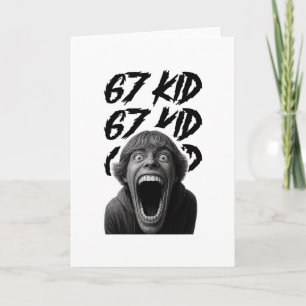 Tarjeta 67 Niño 67 Meme Seis Siete 6-7 Chiste Divertido de