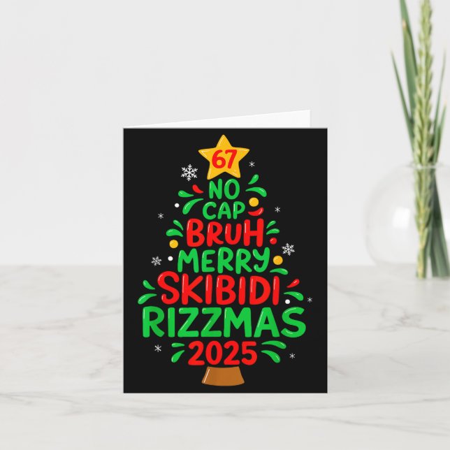 Tarjeta 67 No Cap Bruh Skibidi Rizzmas Gen Alpha Kids Chri (Anverso)