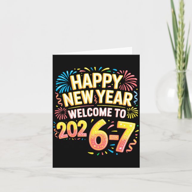 Tarjeta 67 Nochevieja - Feliz Año Nuevo 2026-7 Divertido 6 (Anverso)