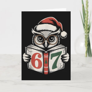 Tarjeta 67 Número Búho Navidad Meme de Internet Fiesta