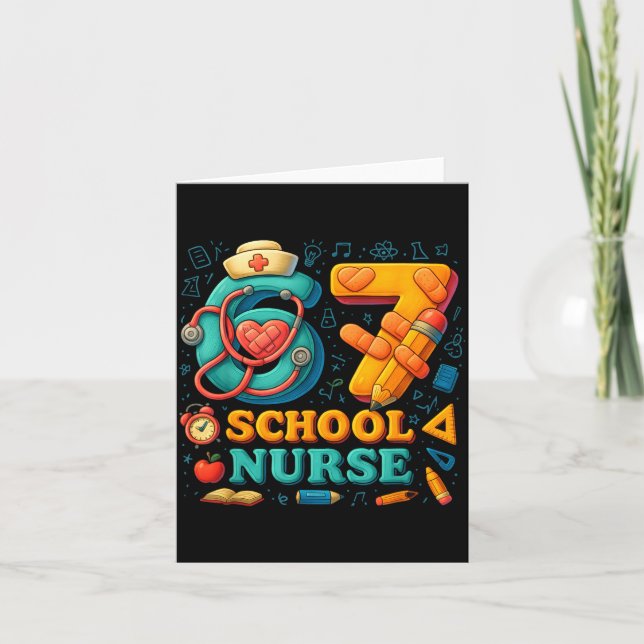 Tarjeta 67 Nurse Days Funny Medical Back To School  (Anverso)
