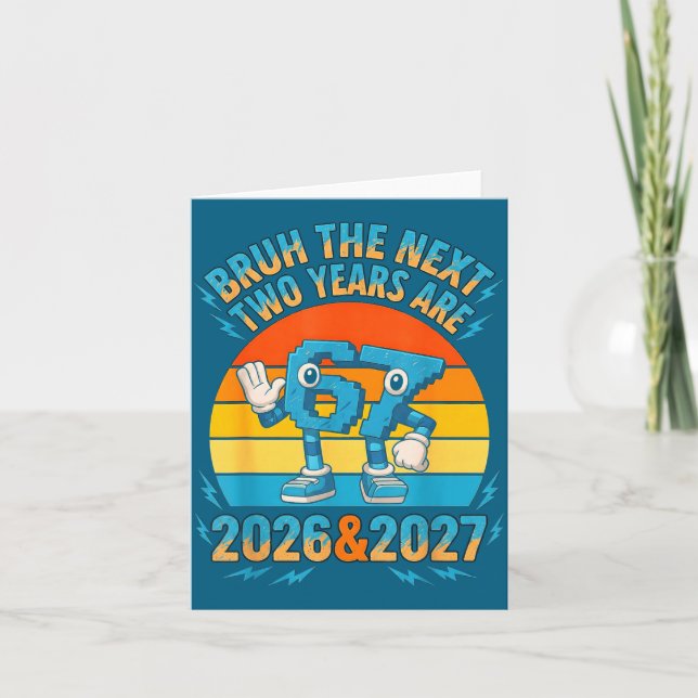 Tarjeta 67 Nye 2026 Funny Boys Kids New Years Eve Party 6  (Anverso)