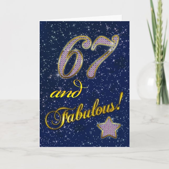 Tarjeta 67.o cumpleaños para alguien fabuloso (Anverso)