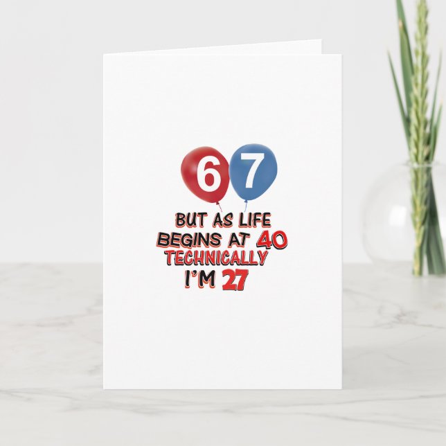 Tarjeta 67.os diseños divertidos del cumpleaños (Anverso)