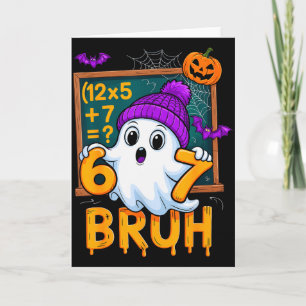 Tarjeta 67 Profesor Fantasma de Halloween Seis Siete Meme 