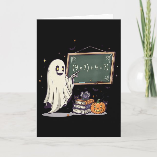 Tarjeta 67 Profesor Fantasma de Halloween Seis Siete Meme  (Anverso)