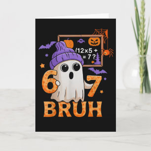 Tarjeta 67 Profesor Fantasma de Halloween Seis Siete Meme 