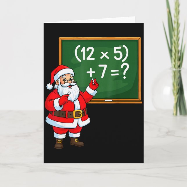 Tarjeta 67 Profesor Navidad Santa Seis Siete Meme Brainrot (Anverso)