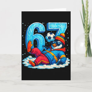 Tarjeta 67 Regalo de meme divertido de fútbol de pingüino